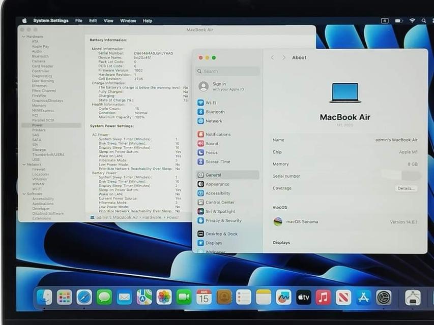 ขาย/แลก Macbook Air 13 inch M1 2020 /Rom8 /SSD512 /GPU8 /CPU8 ศูนย์ไทย สุขภาพแบต 100% ครบกล่อง เพียง 22,990 บาท  6