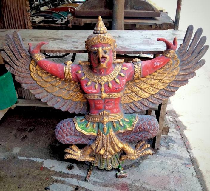 ครุฑไม้แกะสลัก พญาครุฑไม้สัก ขนาด120ซม 2