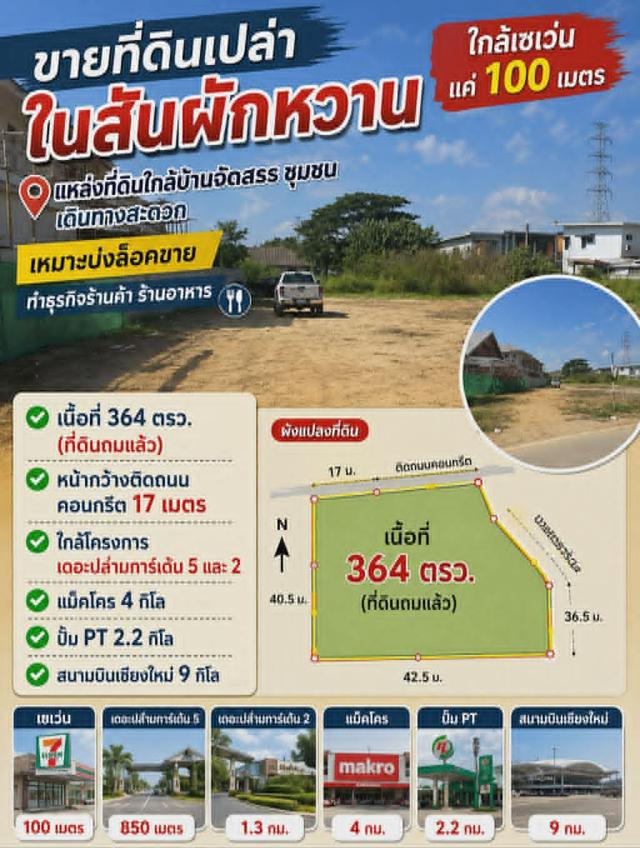 ที่ดินเปล่า แหล่งชุมชน ต.สันผักหวาน อ.หางดง 2