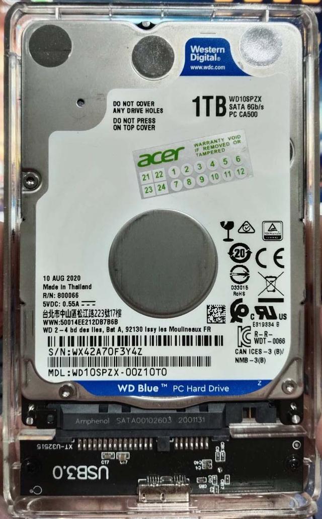 HDD WD 1 TB. สภาพดีพร้อมใช้ ไม่มี BAD 1