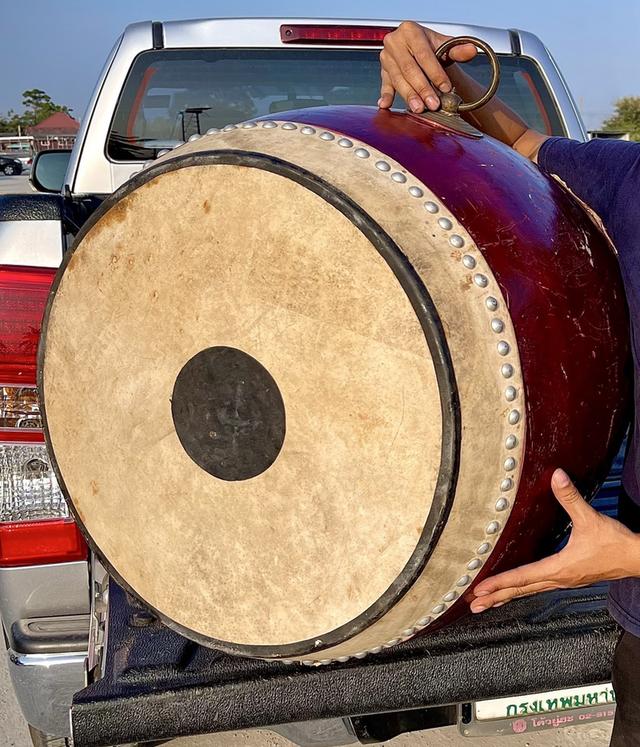 กลองทัดใบใหญ่ หน้ากว้าง18นิ้ว เดี่ยว1ใบ กลองทัดเก่า 2