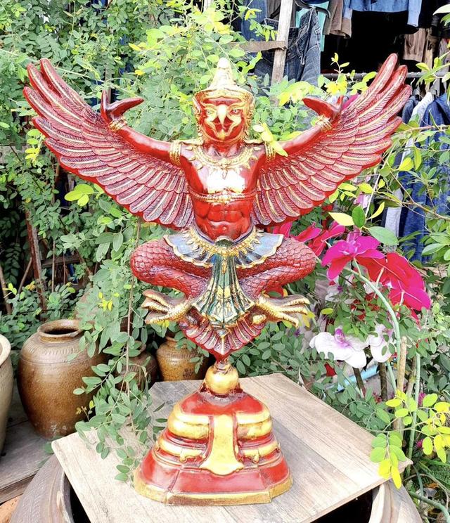พญาครุฑ องค์ลอย ครุฑตั้งโต๊ะบูชา องค์ใหญ่ ขนาด50ซม 6