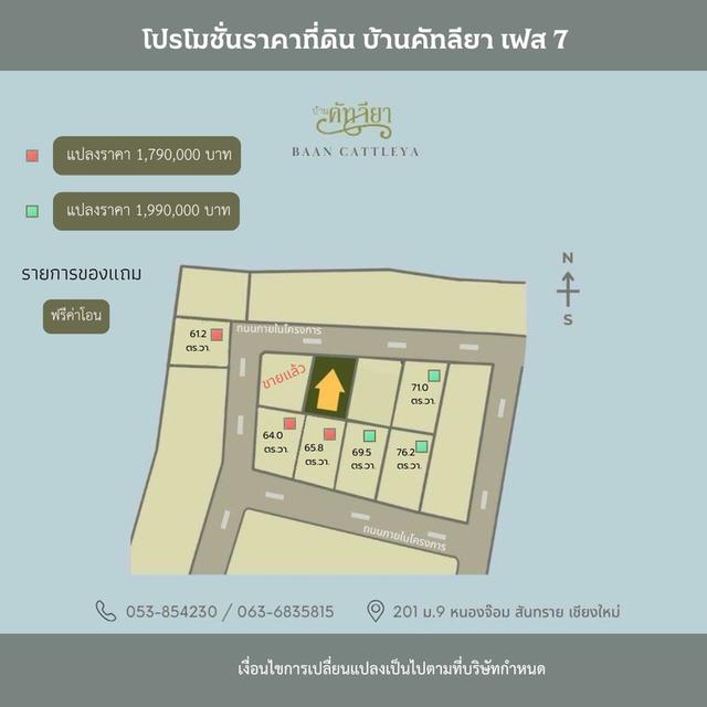 ขายที่ดินเปล่า ในโครงการบ้านคัทลียา สันทราย  เชียงใหม่ 4