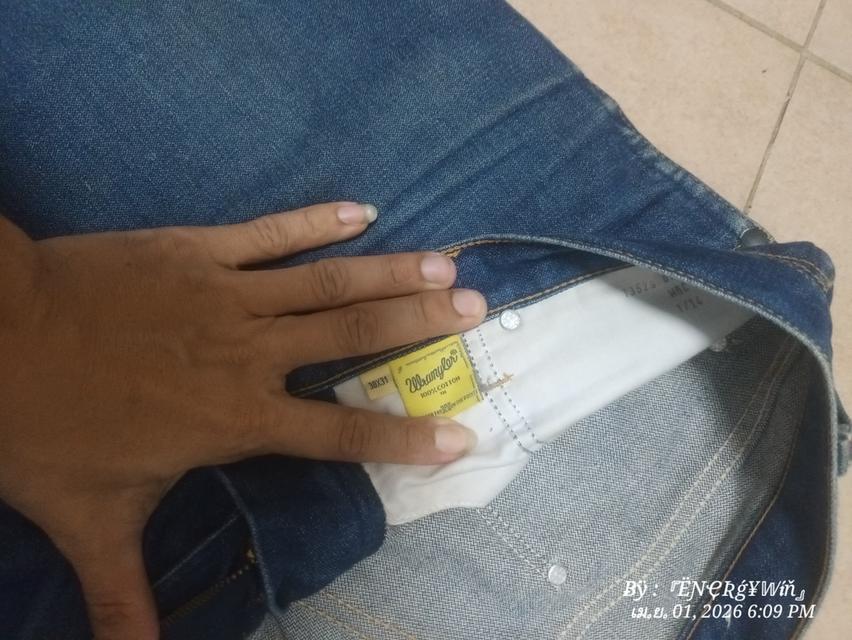 กางเกง ยีนส์ Wrangler แท้  ขาม้า ผ้าหนังไก่ เอว31-32 รูปที่ 3