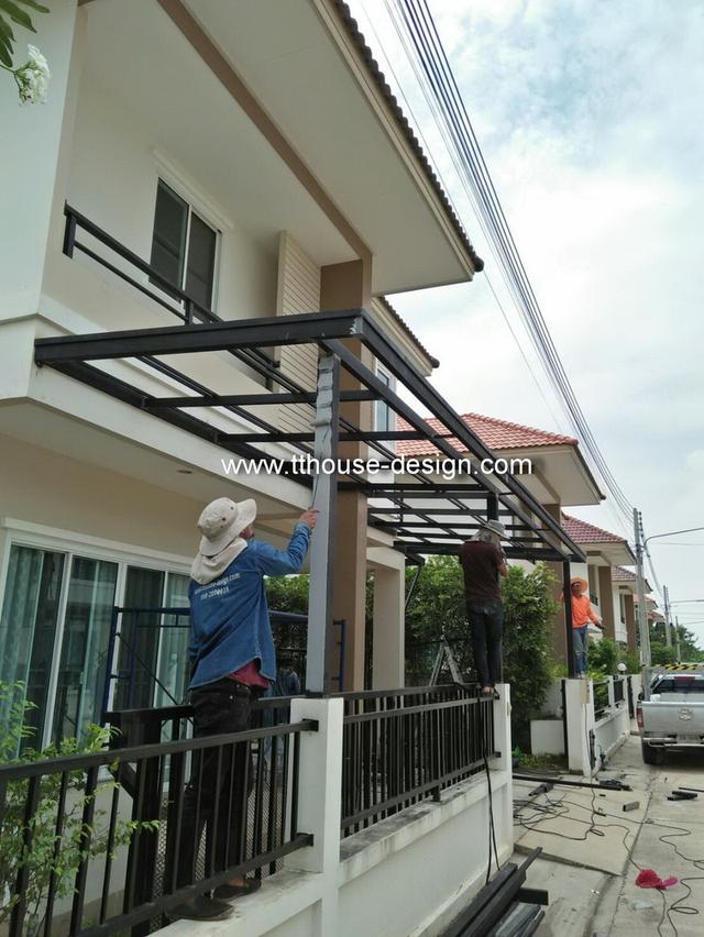 งานรับต่อเติม โครงหลังคากันสาด ต่อเติมห้องครัว เทพื้นปูกระเบื้อง Line dddesign23 19