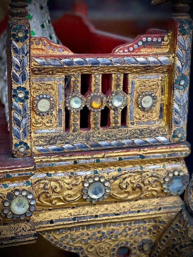 ธรรมมาสน์ไม้ ธรรมมาสโบราณ ชุดใหญ่ ศิลปะล้านนา อายุกว่า80ปี แท่นพระเทศนา 7