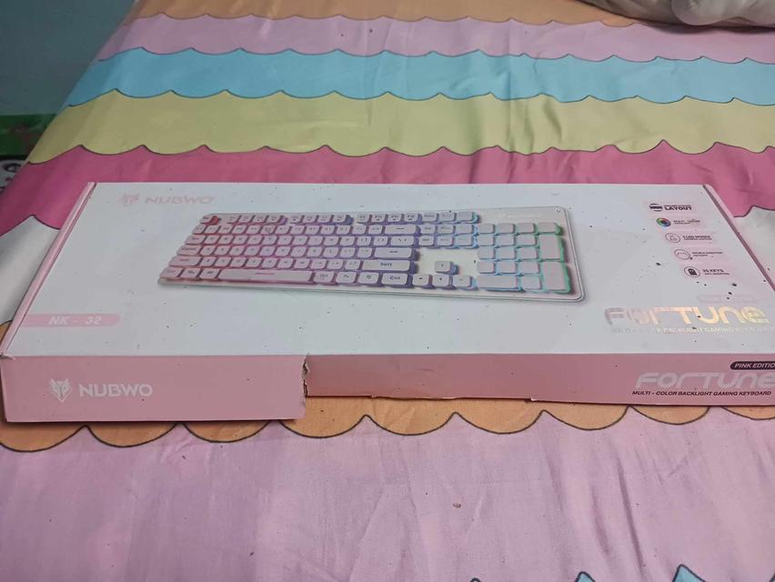 NUBWO Gaming Keyboard Fortune  NK-32 คีย์บอร์ดเกมส์มิ่ง ไฟรุ้ง 7 สี