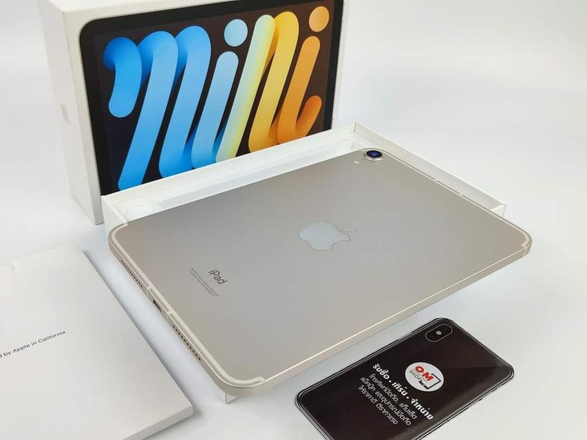 ขาย/แลก iPad mini6 64GB Starlight (Wifi+Cellular)  ศูนย์ไทย ประกันศูนย์ สวยมาก แท้ ครบยกกล่อง เพียง 19,900 บาท  4