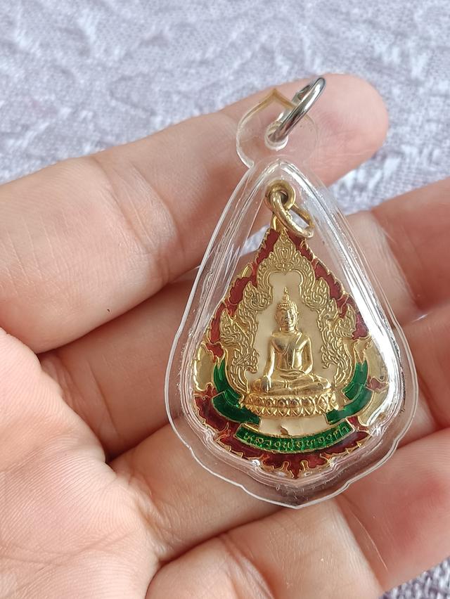 เหรียญหยดน้ำหลวงพ่อทองคำ วัดไทรใหญ่ จ.นนทบุรี ปี 2543 เนื้อกะไหล่ทองลงยา สวยมาก กรอบใส 2