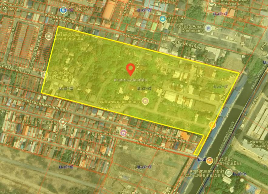 ขายที่ดิน 29-1-39.1 ไร่ ซอยประชาอุทิศ 5 ใกล้ถนนสรงประภา และสนามบินดอนเมือง 5