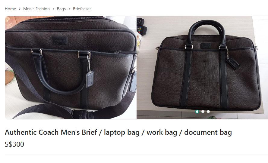 กระเป๋า Coach Briefcase สีน้ำตาล แท้ รูปที่ 9