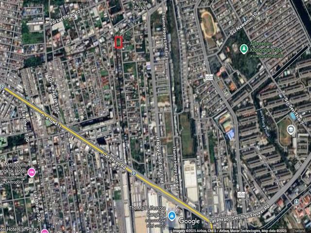 ขายที่ดินเปล่า 304 ตารางวา ซอยลาดพร้าว 115 แปลงสี่เหลี่ยมสวย ตรงข้ามเดอะมอลล์ บางกะปิ ปากซอยมี MRT สถานีบางกะปิ 7