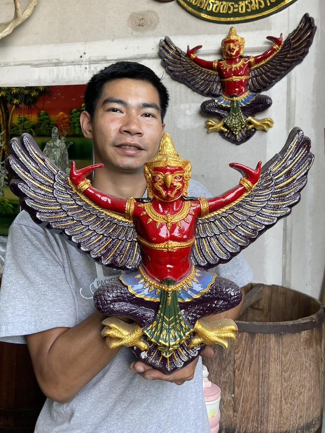 พญาครุฑ ติดผนัง ขนาด50ซม องค์ใหญ่ ครุฑพิมพ์เทพบุตร ครุฑเก่า