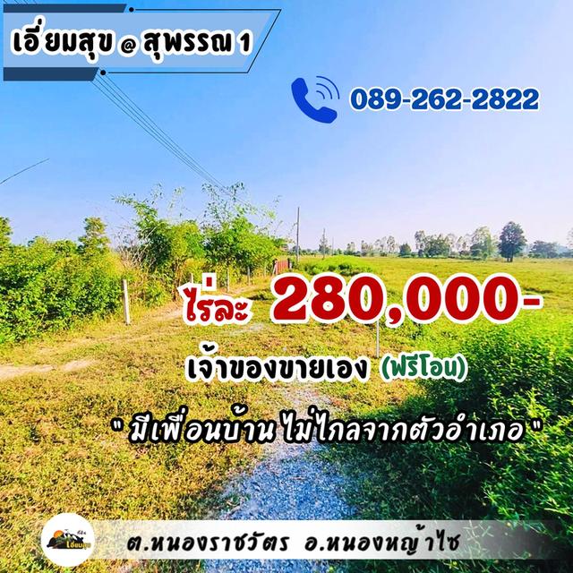 ที่ดินบ้านสวนสุพรรณ 1 ไร่ มีน้ำไฟ ถูกสุด แค่ 280,000 เอี่ยมสุข@สุพรรณ 1 (หนองหญ้าไซ) 4