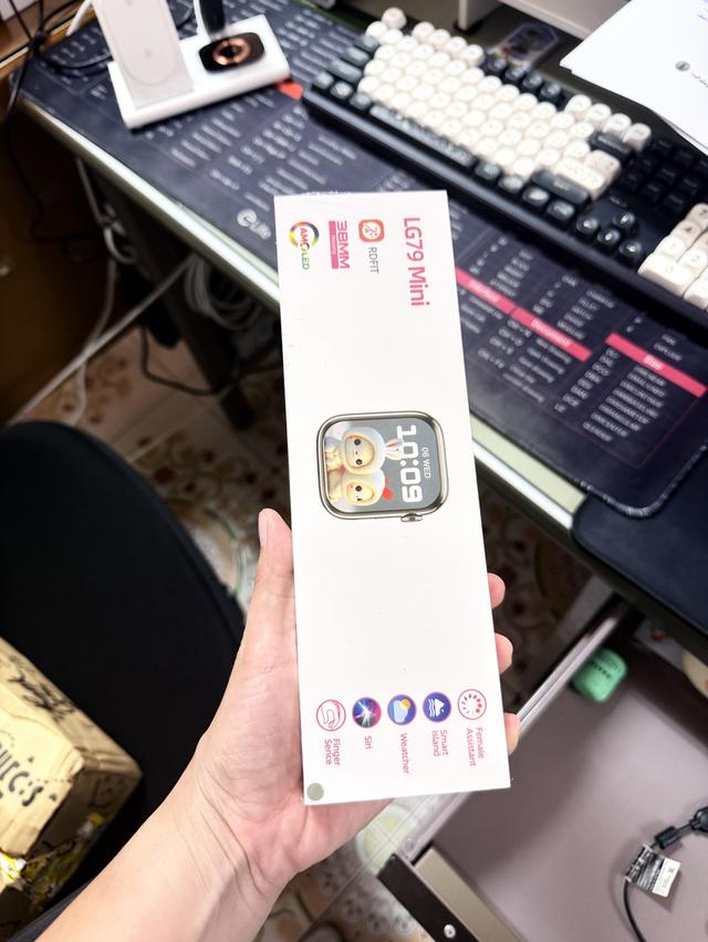 LG79 Mini Smart Watch หน้าจอ AMOLED 38mm นาฬิกาอัจฉริยะ ดีไซน์มินิมอล สายเ