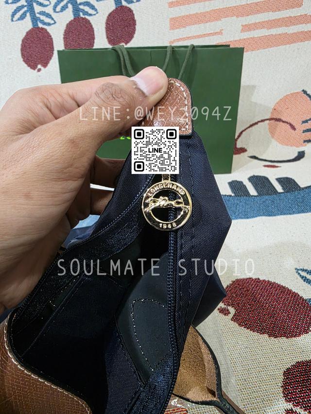 กระเป๋า เลอปิยาจ Le Pliage Original M Tote Bag Navy สีน้ำเงิน หูยาว ไซส์เอ็ม  13