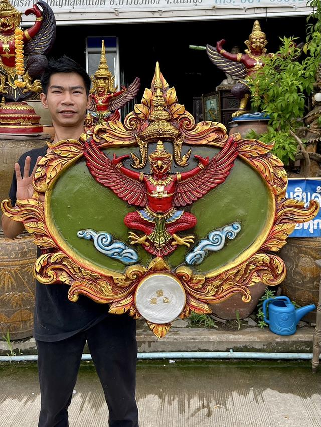 พญาครุฑ แขวนผนัง ซุ้มพญาครุฑ พญาครุฑองค์ใหญ่ ขนาด1เมตร