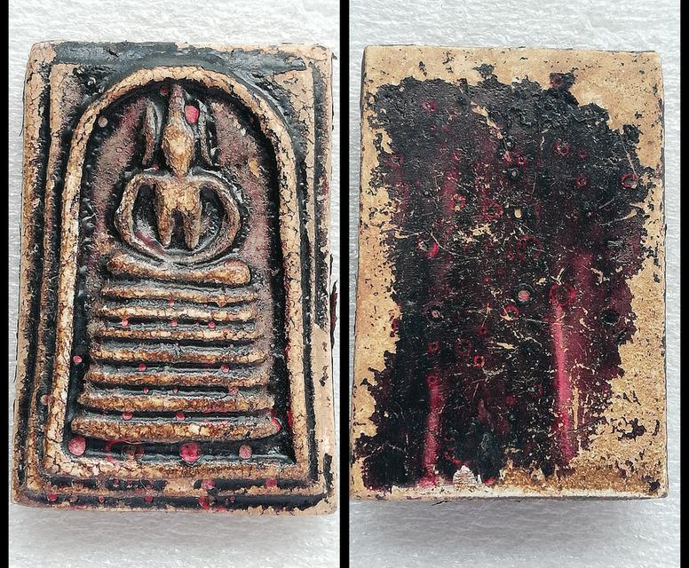 สมเด็จวัดไชโย พิมพ์ไสยาสน์ หลังรางลูกคิด หลังลายเครือเถาวัลย์ 4