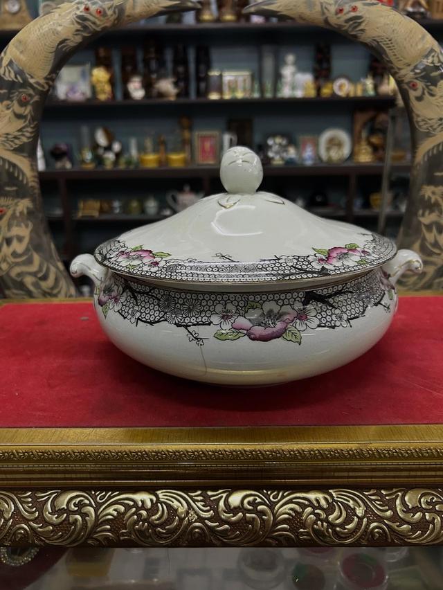 โถกระเบื้องเก่า งาน made in England งานเก่า ( ตำหนิตามภาพ) 2