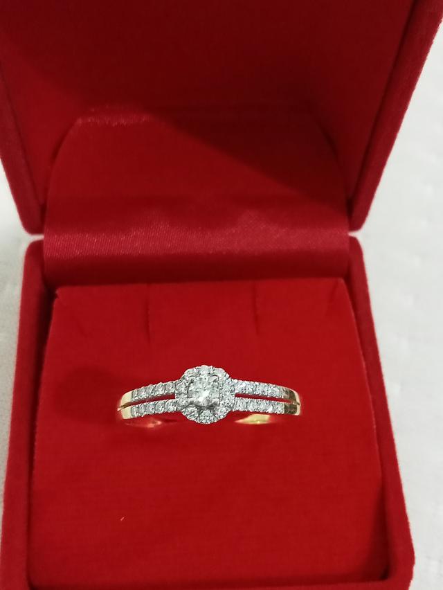 แหวนเพชรแท้น้ำ100ตัวเรือนทอง รูปที่ 3