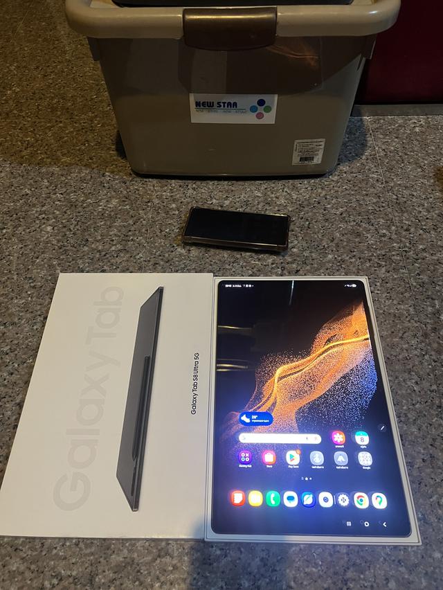 ขายSamsungTabS8Ultra 5G สีดำ128กิ๊กยกกล่องสภาพสวยๆจอสวยมากๆใช้งานดีถูกๆ