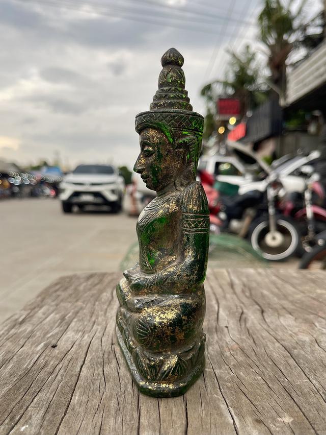 พระแก้วมรกต พระแก้วหินจุยเจีย หินแท้แกะสลัก พระพุทธรูปทรงเครื่อง ศิลปะล้านนา รูปที่ 7