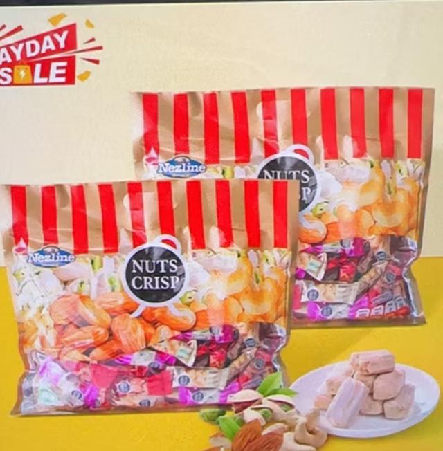 Nezline Nuts Crisp ถั่วตุ๊บตั๊บ ถั่วอัดแท่ง อัลมอนด์ พิชตาชิโอ 500 กรัม 3