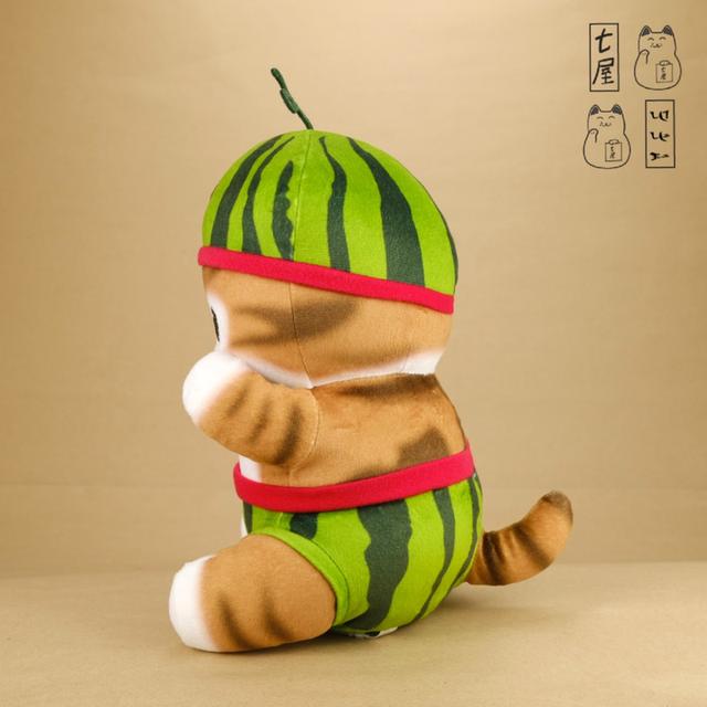 ตุ๊กตา บีบี๋・โมฟุซัน・แมวเหมียว・แตงโม・/•᷅‎‎•᷄\੭ 🇯🇵 Engmofusand Fruit Nyan BIG Plush - Watermelon・Standard 27 cm・Fruit Series ❄️✨ รูปที่ 3