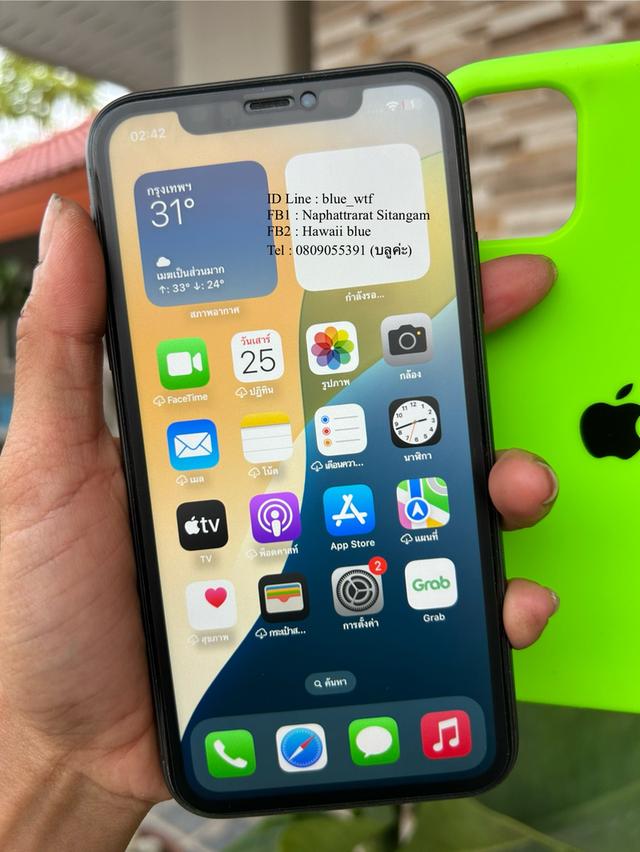 IPhone11 64GB เครื่องศูนย์ไทย ไม่ติดโปร ใช่ได้ทุกซิม สแกนใบหน้าได้ เดิมๆสภาพไร้รอย  2