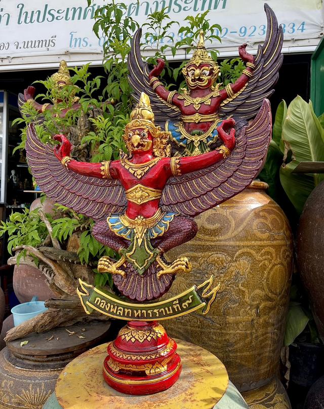 พญาครุฑ รุ่นทหารราบที่9 ครุฑตั้งโต๊ะบูชา ขนาด65ซม รูปหล่อพญาครุฑ