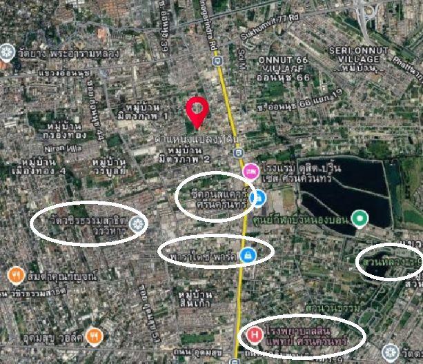 ขายที่ดินเปล่า ซ.ครีนครินทร์ 36 ต.สวนหลวง อ.อ่อนนุช กทม.1 ไร่ 86 ตรว.พื้นที่สีเหลือง 5
