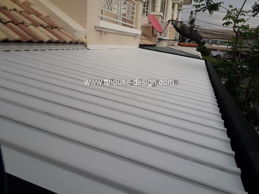 รับเหมา ต่อเติม โครงหลังคากันสาด ต่อเติมห้องครัว เทพื้นปูกระเบื้อง Line dddesign23 11