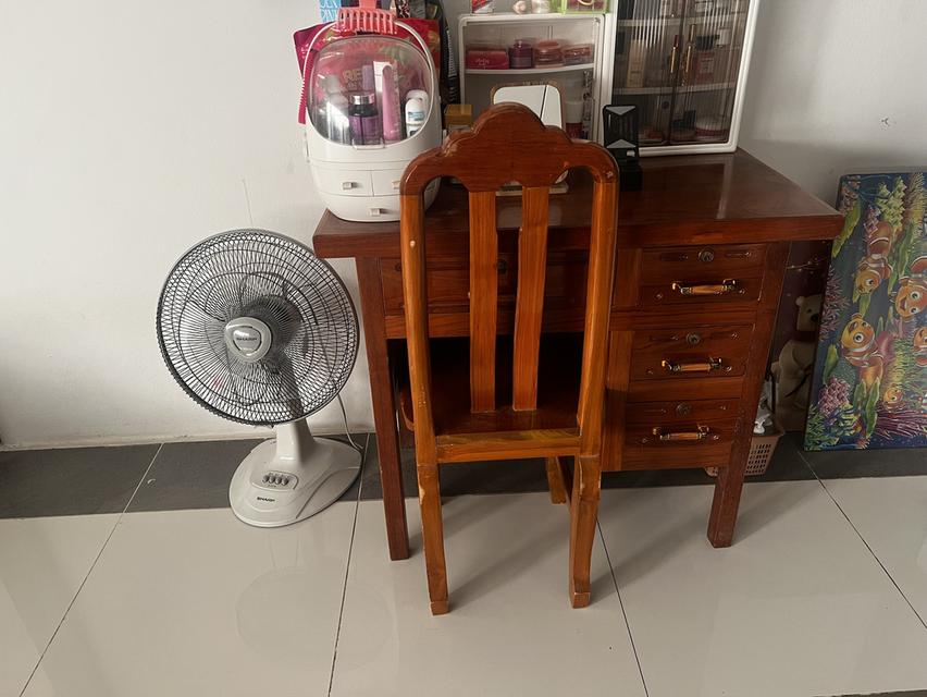 ขายคู่3000฿ ชุดโต๊ะไม้+ชั้นวางไม้