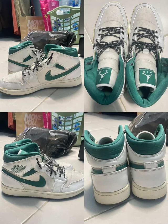 Nike Jordan 1 mid white mystic green รูปที่ 1