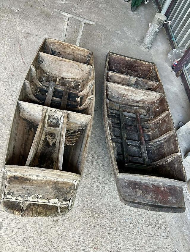 เรือไม้เก่า เรือไม้โบราณ เรือการเกษตร ขนาดยาว180ซม กว้าง70ซม เรือไม้สัก