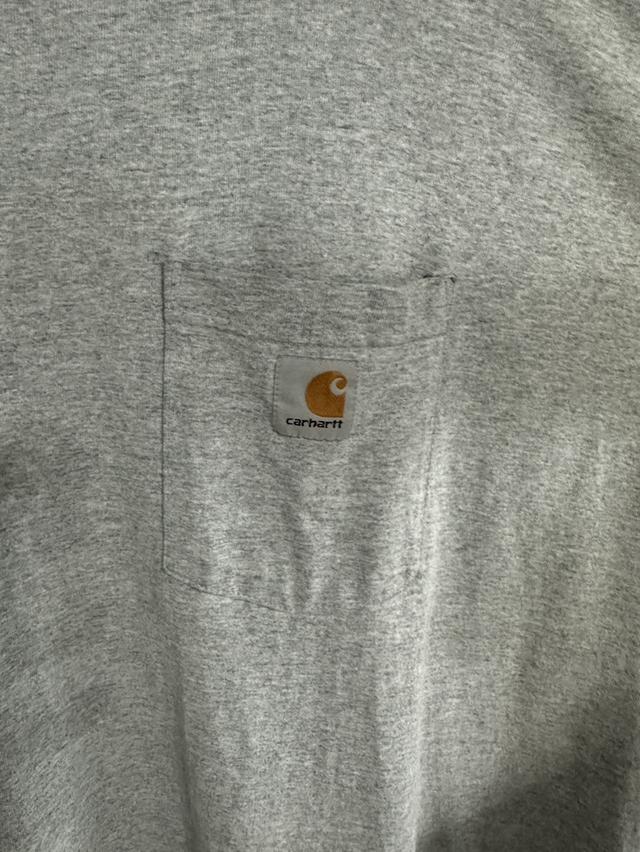 Vintage Carhartt Original Henley Heathered Gray Single Pocket Shirt 2
