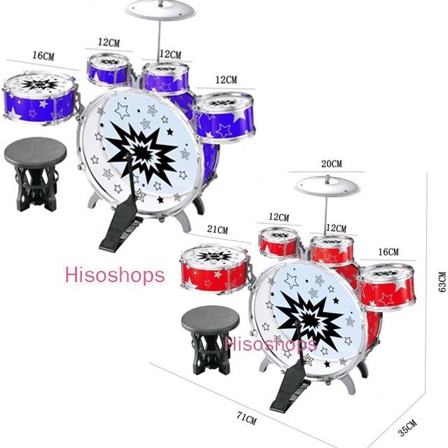 JAZZ DRUM ชุดกลอง 5 ใบ พร้อมเก้าอี้ ขนาดใหญ่ สีสันสวยงามสดใส