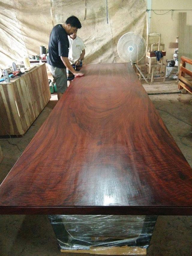 โต๊ะไม้ ยาว 4  เมตร  ( เพจ : Chat_Shop ) 2