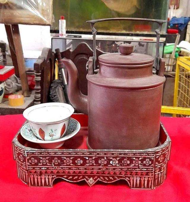 ปั้นชาทรงกระบอก หย่างถัง ป้านชาจีนเก่า กาน้ำชาจีนโบราณ ป้านชาอี๋ซิง จื่อซา ใบใหญ่ 2