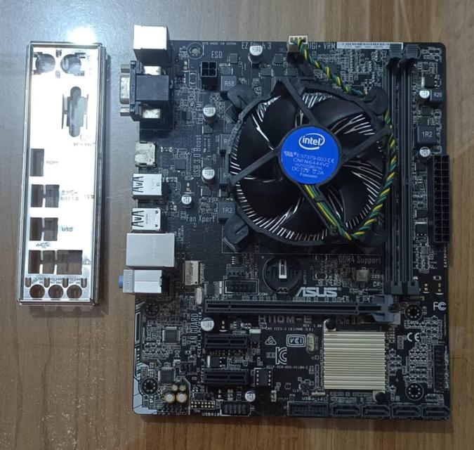 Mainboard (เมนบอร์ด) ASUS H110M-E พร้อม CPU Core i3 7100 และซิ้งพัดลมระบายความร้อน พร้อมใช้งาน