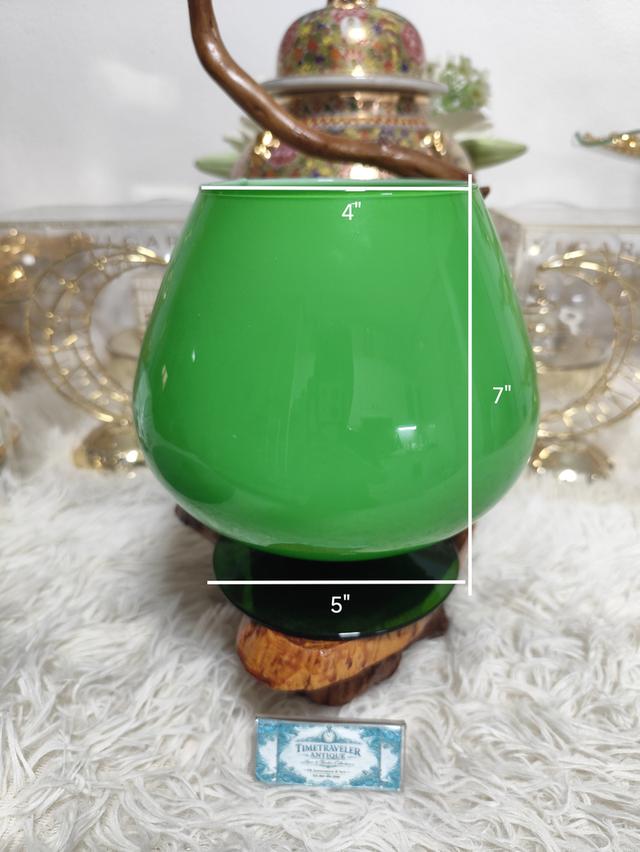 Urenium Vintage MCM Empoli 7" Brandy Snifter Emerald Green Glass Barware ฐานยูเรเนี่ยม Mid century 1960s รูปที่ 2