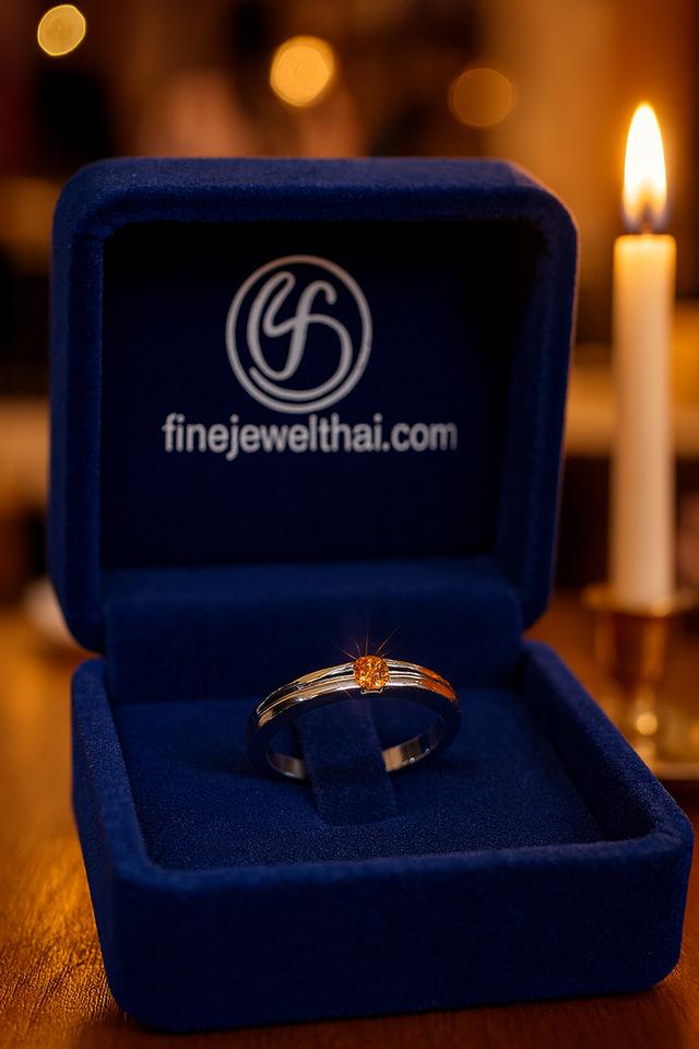 Finejewelthai แหวนบุษราคัม พลอยแท้ พร้อมใบรับรอง R1207