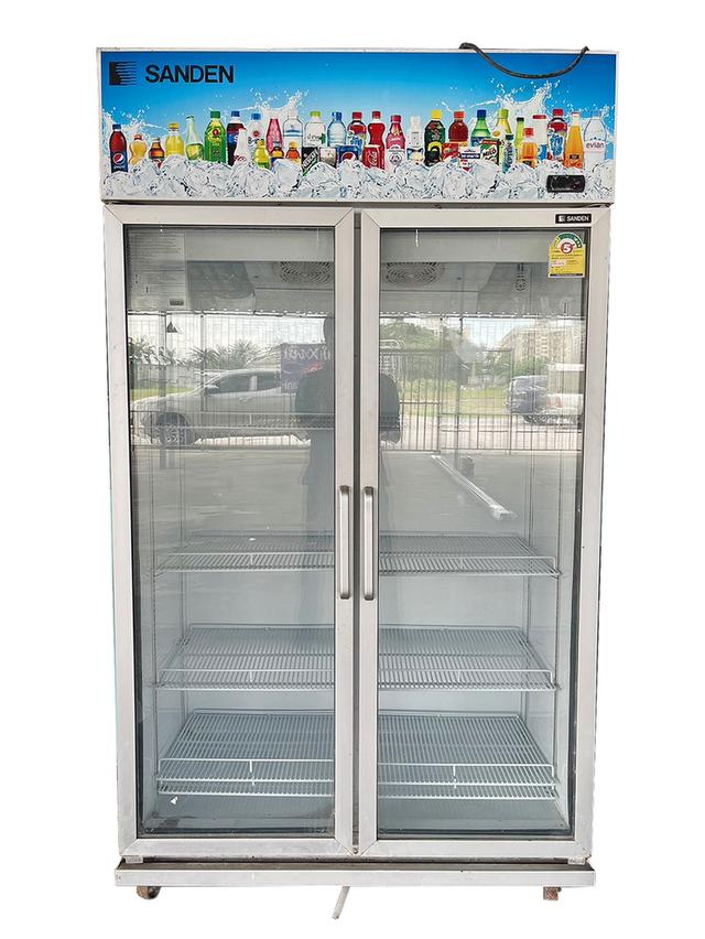 ตู้แช่เครื่องดื่ม2ประตู SANDEN ตู้แช่เย็น แช่ผักและผลไม้ 4ชั้นวาง