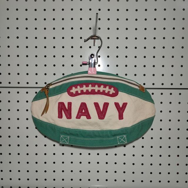 SUNUSU กระเป๋าทรงรักบี้ ลาย NAVY งานแฮนด์เมด ญี่ปุ่น
