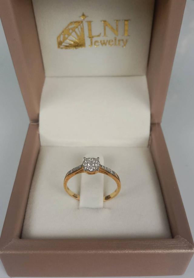 แหวนเพชรหญิง YD528 แหวนเพชรกระจุก ทอง 9K