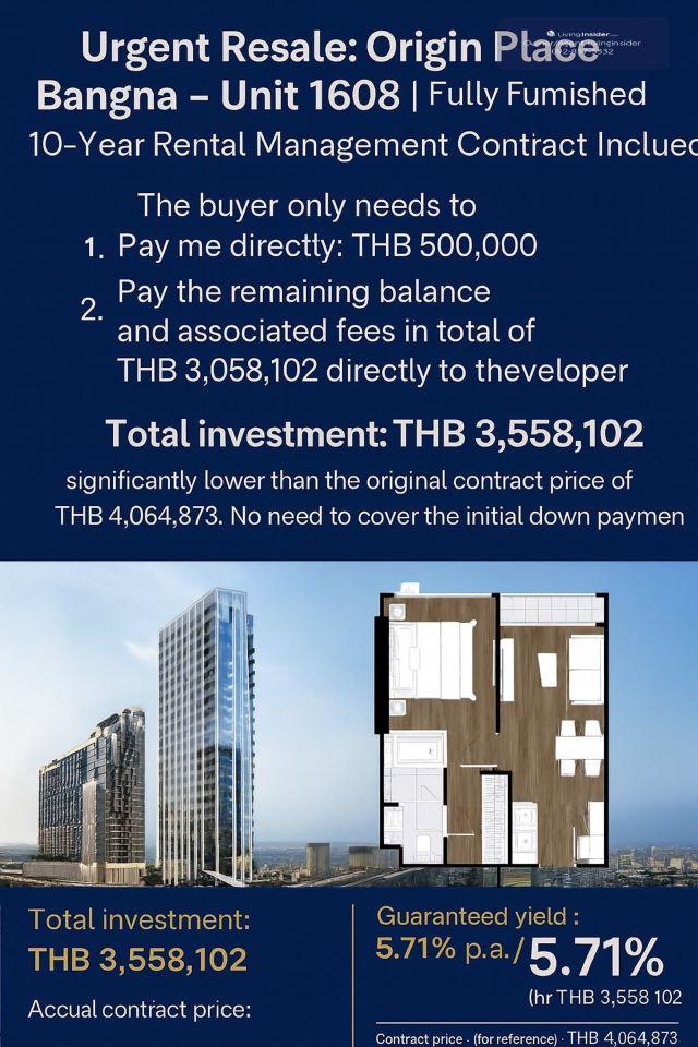 CM04395 ขายด่วน ขายดาวน์ คอนโด ออริจิ้น เพลส บางนา Origin Place Bangna ซอย บางนา-ตราด 48 แขวงบางนาใต้ เ 20