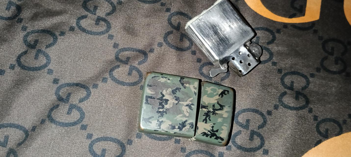 Zippo camouflage 1990 camo woodland slim new rare NOS new ไม่มีกล่อง 3