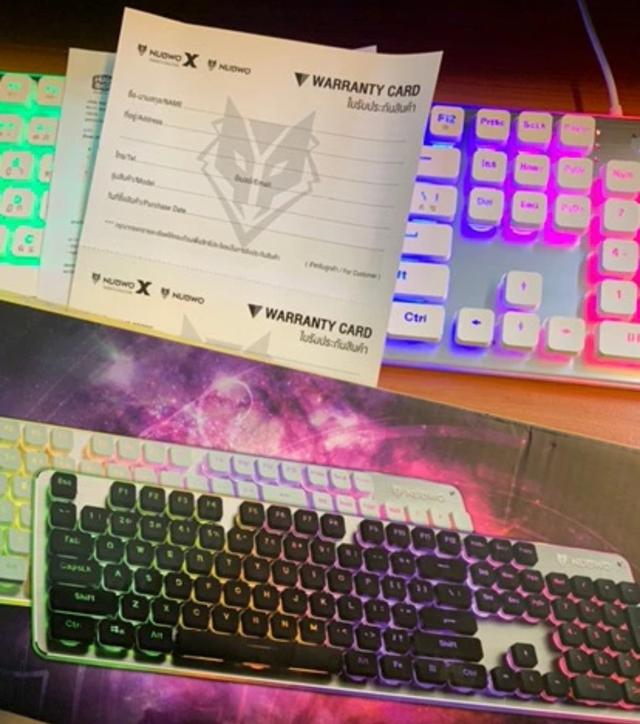 Nubwo Keyboard คีย์บอร์ดเกมมิ่ง ไฟรุ้ง7สี 2