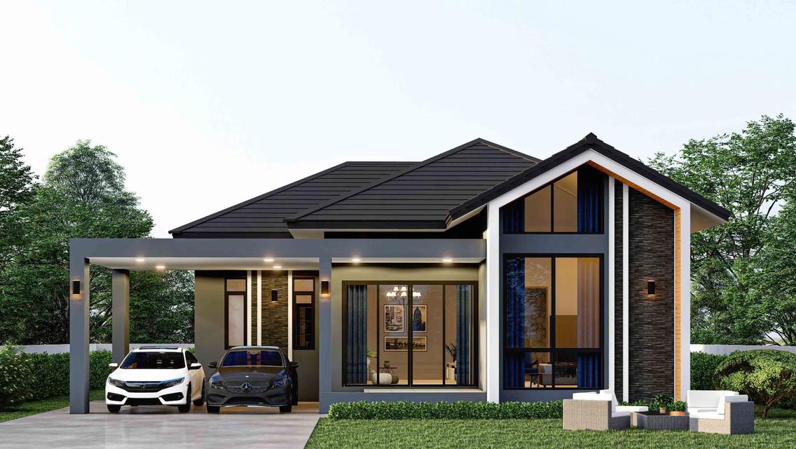 🏡โคงการบ้านจัดสรรจังหวัดชัยภูมิ🏡 - โครงการบ้านจัดสรร TP.HOME @ช่อระกา บ้านเดี่ยวดีไซต์ใหม่ สไตล์นอร์ดิก (nordic) เนื้อที่ใช้สอย 120ตารางวา 1