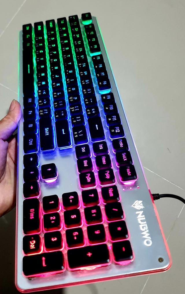 แป้นพิมพ์ NUBWO nk32 RGB Gaming สภาพดีใชงานปกติติดทุกปุ่ม 230฿ รวมส่งหรือนัดรับได้ครับ ของอยู่แสมดำ บางขุนเทียนใกล้ๆกับโรงเรียนบางขุนเทียนศึกษา รูปย่อยที่ 3